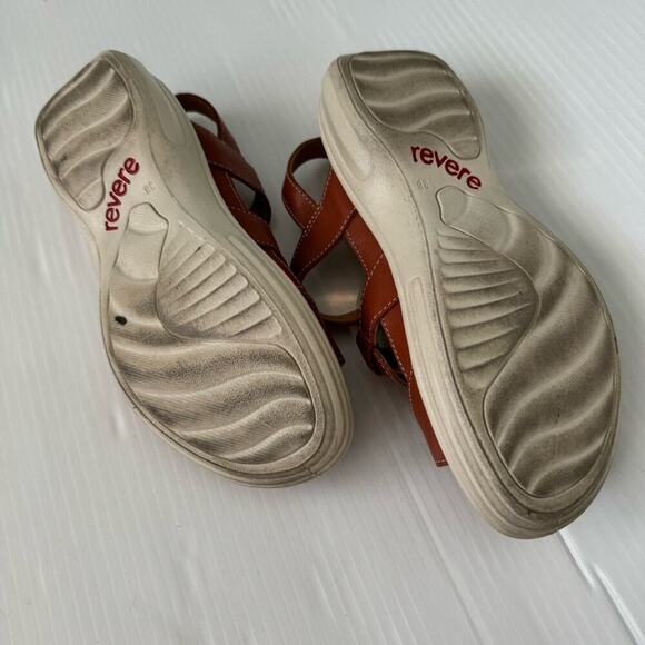 Revere Emerald Cognac leather sandals women’s size 7 - Picture 9 of 10